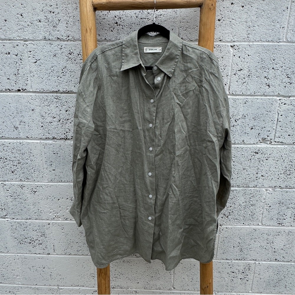 Everlane | green linen button down